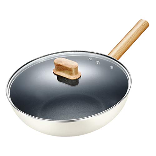 Sartén antiadherente sin aceite, olla para humo, sartén para el hogar, cocina de inducción Universal, estufa de Gas, sartén, olla de cocina (negro)