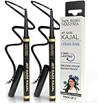 NOURISH MANTRA Jet Gaze Kajal Urban Rani - Combo - Black & Black 0.35g/ with Almond Oil, Argan Oil & Vitamin E/Intense Pigmentation/Smudge Proof/Water Proof/Long Lasting