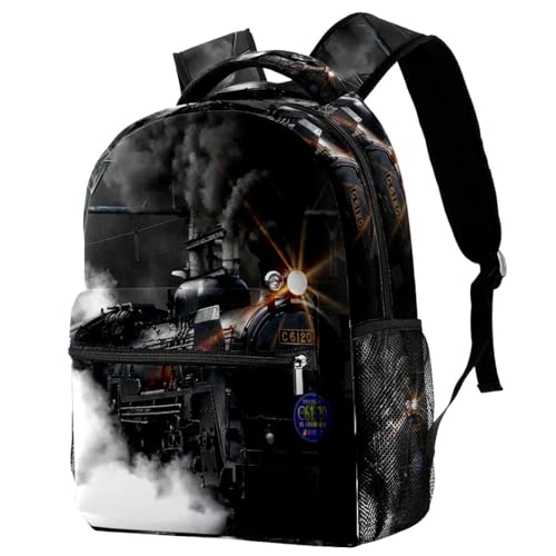 Sac à dos d'école train à vapeur multicolore pour fille garçon et ado