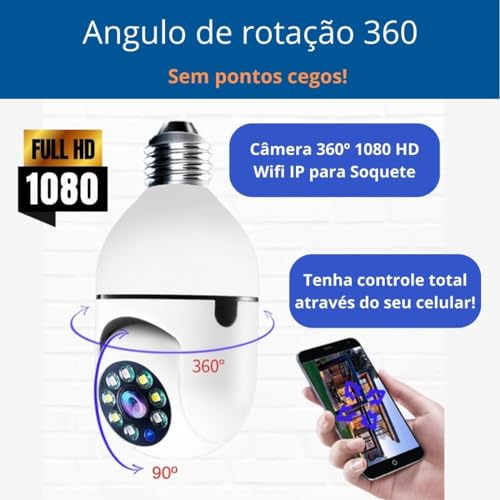 Câmera de Segurança Ip Wifi Yoosee 1080p Full HD Espiã a Prova D'água Infravermelho Lâmpada Hd Visã