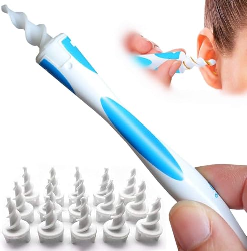 2026 NEW QGrips Earwax Removal-Spiral Ear Wax Removal Tool Reusable Earwax Removal Kit Safe Ear Cleaner with 16 Pcs Soft and Flexible Replaceme