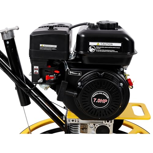 Power Trowel, 22.5\" Walk-Behind Cement Trowel with Float Pan, 6HP Gas-Powered Smooth Concrete Surface Finisher