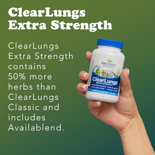 image for RidgeCrest Herbals ClearLungs Extra Strength, Daily Health Supplement,