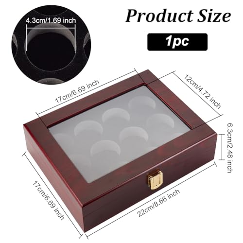 OLYCRAFT Golf Ball Display Case 12-Hole Wooden Display Box for Golf Ball Display Storage Box Golf Ball Wood Showcase Protected Cabinet Golf Rack for Golf Ball Collections - Image 2