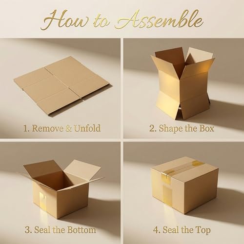 Image of 6x6x4 Shipping Box set of 40, Kraft Business Corrugated Box Mailers for Packaging