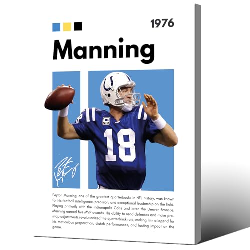 Framed Rugby Superstar Peyton Manning Signed Poster For Kids Room