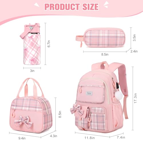 Bevalsa Backpack for Girls with 14oz Water Bottle, Lunch Bag & Pencil Case by Bevalsa - Used condition - Image 2