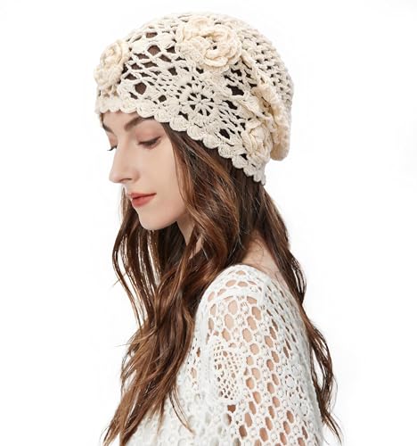 Bonnet en coton léger pour femme ZLYC motif tête de mort tricoté main