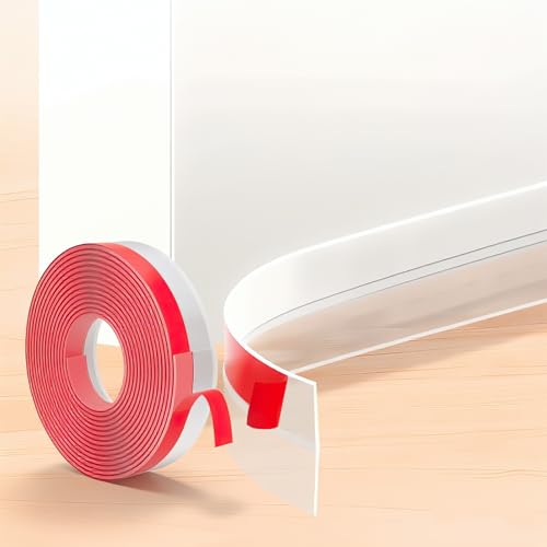 Storystore 6M Draft Excluder for Doors Bottom, 35mm Self Adhesive Door Bottom Sealing Strip, Silicon Draft Stopper Seal Strip for Gaps of Window and Door, Glass Shower