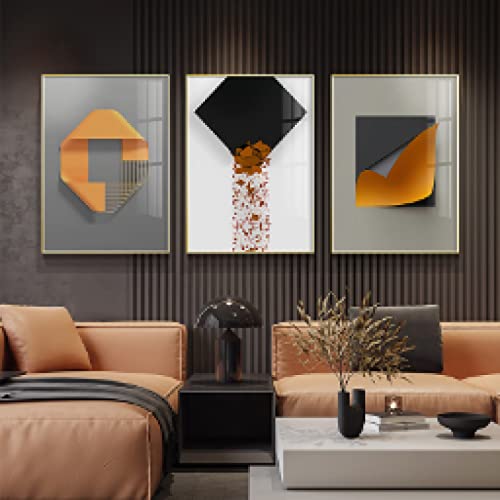 Decoration murale peinture abstraite sur toile Orange Shadow Prints pour habiller vos murs