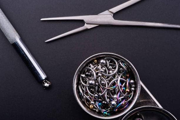 Miniatura 6 de A2ZScilab - Abrazadera de perforación corporal profesional para oreja, labio, ombligo, nariz, lengua, tabique, esponja, herramienta de perforación