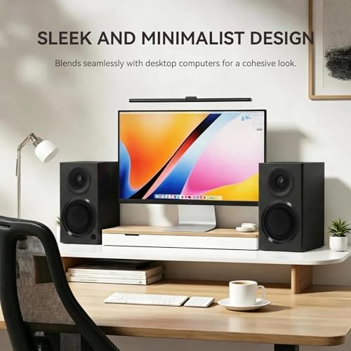 Image of BS4 Bluetooth Bookshelf Speakers, 120W Powered Active Speaker 4 Inch Woofer, HiFi Speakers with aptX Bluetooth USB, for Home, Studio, Gaming, Set of 2, Black