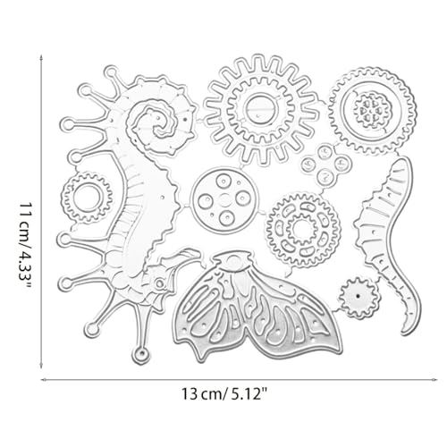 Card Making Supplies,Metal Die Cuts,13x11cm Steampunk Gear Seahorse Metal Cutting Dies Stencils for Scrapbooking Album Stamp Paper Card Handmade Greeting Cards steampunk buy now online