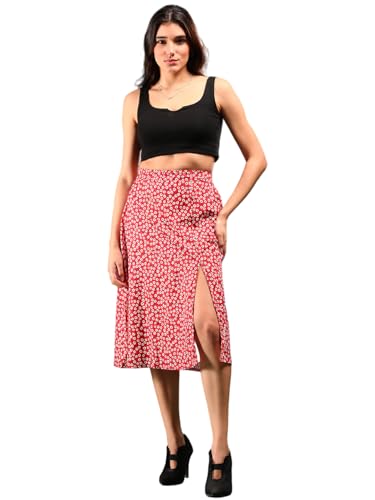 Image of KOTTY Women's Solid and Printed Skirts - A-Line || Pencil || Midi || Maxi || Knee-Length || Flared || Asymmetric Styles for Chic and Comfortable Fashion