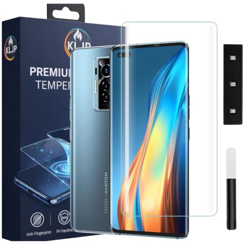 Image of Premium HD+ UV Tempered Glass Screen Protector For Techno Phantom X (Pack of 1) Full Adhesive UV Curved Screen Protector Case Friendly HD Clarity with installation kit
