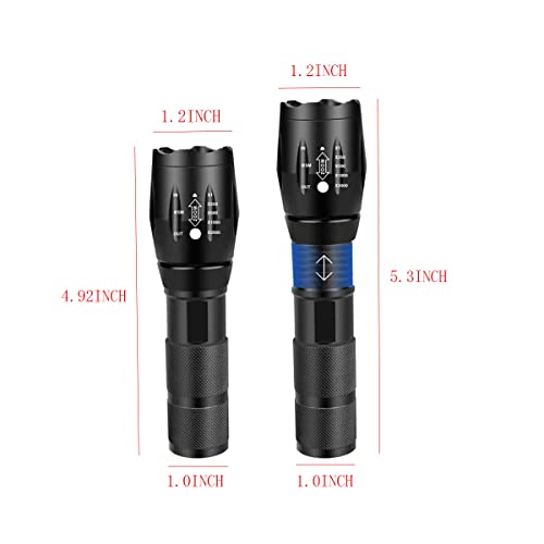 YZYOE Red Light Tactical Flashlight Rechargeable，1800K Warm Light for Eye Care, Hunting Lights， 4 in 1 White Light and Yellow Light and Amber lamp and Red Light, Night Observation.