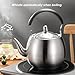 UUNVTOSU Stovetop Whistling Kettle, 304 Stainless Steel, High Capacity Ergonomic Bakelite Handle, Thickened Three-Layer Composite Bottom, Suitable for All Stovetop, Including Induction -B||4L Kettle (