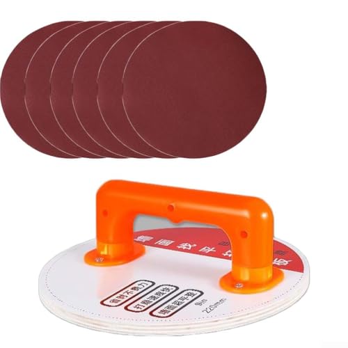Eawfgtuw Lot de 6 supports de papier abrasif de 22,9 cm avec poignée ergonomique, résistant à l'usure, antidérapant pour polissage de mur, plafond, cloison sèche, comprend 6 pièces grain 180/240/320