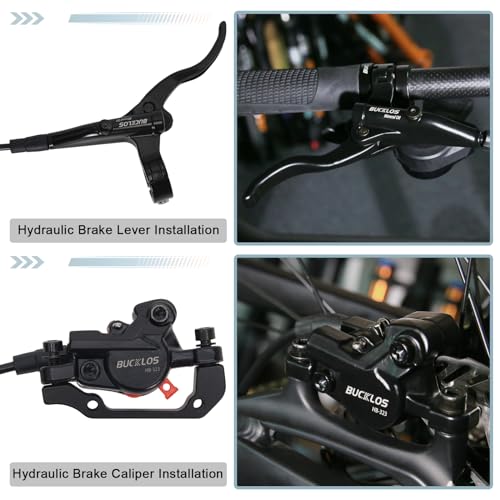 image for BUCKLOS 2 Piston Bike Hydraulic Disc Brakes with Brake Pad Aluminum Al