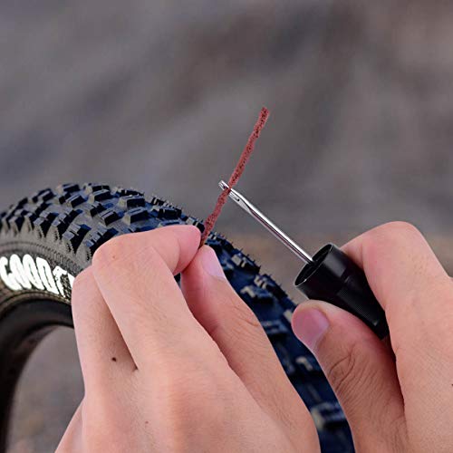 Tubeless Bike Tire Repair Kits，For Road Bicycle And Mountain Bike Mtb Tires Fix A Puncture Or Flat, Includes Storage Canister Plugger Tool With Plugs, 5 Bacon Strips #TOP3