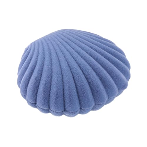 貝殻型ジュエリーボックス - ベルベット素材リング収納ケース かわいいジュエリー収納ボックス | 小型携帯用ジュエリーケース アクセサリーギフトボックス 指輪 ピアス ネックレス収納 ディスプレイ装飾用 インテリア