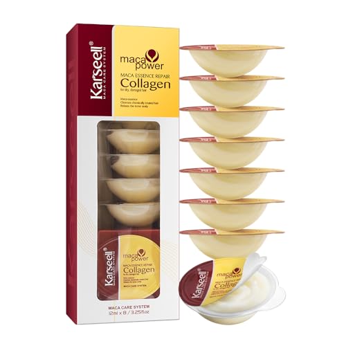 Karseell 8 Pack Collagen Hair Mask for Dry Damaged Hair Argan Oil Travel-Size Collagen Hair Treatment Deep Repair Conditioning All Hair Types 3.25floz
