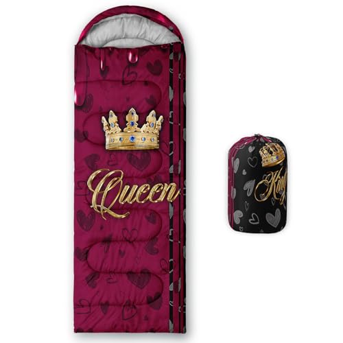 Image of QOOMO Ball Flower Camping Sleeping Bags,3 Season Warm & Cool Weather,Lightweight,Waterproof Sleeping Bags for Adults & Kids,Traveling,and Outdoors,Camping Gear Equipment
