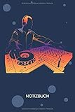  NOTIZBUCH A5 Blanko: Diskjockey SKIZZENBUCH - 120 Seiten für Notizen Skizzen Zeichnungen - Discjockey Notizheft - Party Geschenk für Musikliebhaber Partymacher Stimmungsmacher