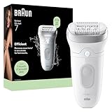 Braun Epilateur Electrique Femme Silk·épil 7, Argent, Etanche, Tête Large Pour Epilation Facile, Embout Rouleau De Massage, Coffret Avec Un Accessoire De Précision, 7-011