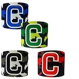 EJRUP 4 PCS Brazalete de Capitán Camuflaje Fútbol Brazalete C Capitán de Fútbol Equipo para Partidos y Entrenamientos,Brazalete Capitan,Brazalete Capitan Personalizado,Brazalete Capitan Niño