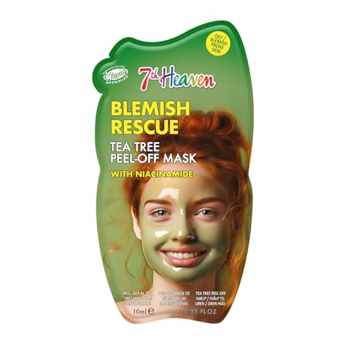 7th Heaven Tea Tree Peel Off Face Mask with Niacinamide - Blemish Rescue - Oily and Blemish Prone Skin