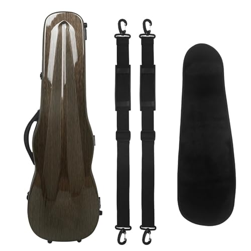 ヴァイオリン楽器ケース 4/4バイオリンケース カラーカーボンファイバーバイオリンケース 温度計付き 耐圧縮性 軽量ショルダー(Coff brushed)