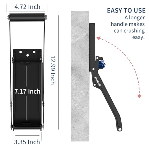 Sinotekk 16 oz Can Crusher Wall Mounted | Heavy-Duty Thickened Steel | with Built-in Bottle Opener & Non-Slip Handle | Flattened Aluminum Can in Seconds | Space-Saving Recycling Tool for Home & Garage