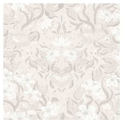 A-Street Prints Lisa Grey Floral Damask Wallpaper, 4143-22019