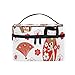 LIUBT - Neceser con diseño de muñecas japonesas Kokeshi, Bolsa de Maquillaje, Bolsa de Viaje, Organizador multifunción para Mujeres