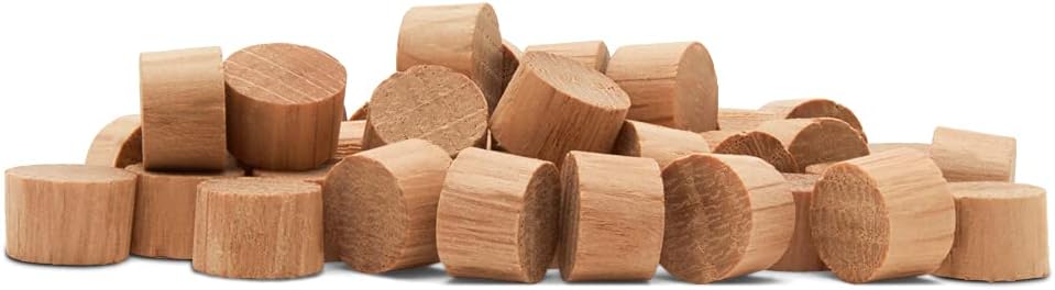 Wood Plugs for Furniture, 3/8 inch Oak Flat-Head Plug, Wooden Screw-Hole Plug Covers - Pack of 500 by Woodpeckers