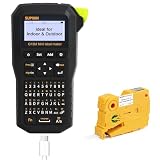 SUPVAN G15M Mini Drukarka Etykiet Termotransferowych Przenośna, Ładowalna, z Białymi Etykietami Samoprzylepnymi, Odporna na Promieniowanie UV, do Użytku na Zewnątrz, dla Elektryków i Przemysłu