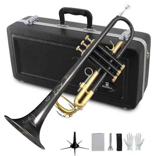 ROWELL Bb Trumpet Professional Trumpets for Adult Standard Trumpet Set for Beginner Student Brass...
