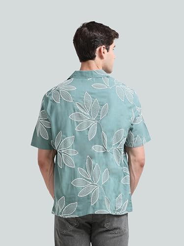 Image of StitchX Men's Tropical Embroidered Resort Shirt-XS-2XL