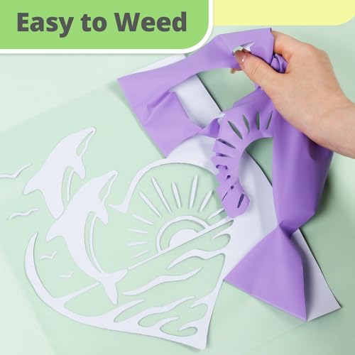 Image of HTVRONT Lilac HTV Vinyl Roll, 12 inch x 10ft Lilac Iron on Vinyl for T Shirts | Heat Transfer Vinyl for All Cutter Machine & Silhouette Cameo, Easy to Cut & Weed