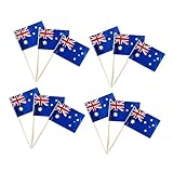 Amosfun 200stücke Australien Flaggen Partyspieße Aus Holz Und Papier Kleine Dekorative Cocktailpicks Und Cupcake Toppers Für Snacks Fingerfood Food Präsentation Bei Feierlichkeiten