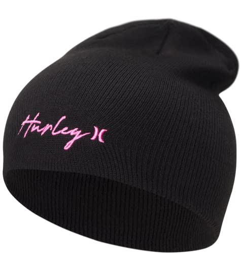Hurley Women's Winter Hat - Script Staple Shallow Knit Beanie, Size One Size, Pink Glow #TOP3