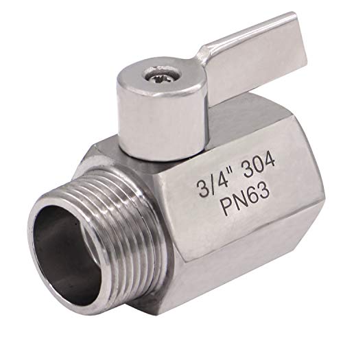 DERNORD NPT Ball Valve 3/4" NPT Famale x Male Thread with Stainless Steel 304 Handle(Pack of 2)