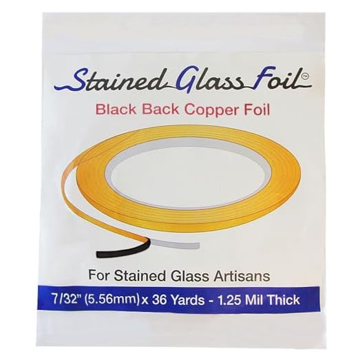 Stained Glass 7/32" Copper Foil - Black Back - 1.25 Mil. Thick