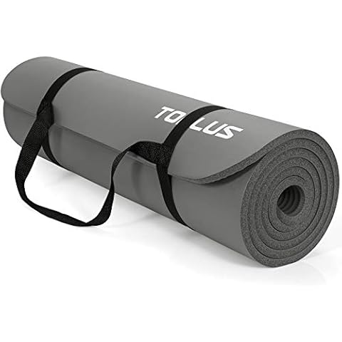 TOPLUS Yoga Mat, thickened Non Slip Exercise & Pilates mat,Classic Pro Fitness Mat, NBR Gymnastics Mat with Carry Handle Strap, 183*61*1cm Cover