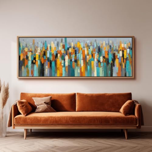 Grand format paysage urbain peinture abstraite pour habiller grand mur