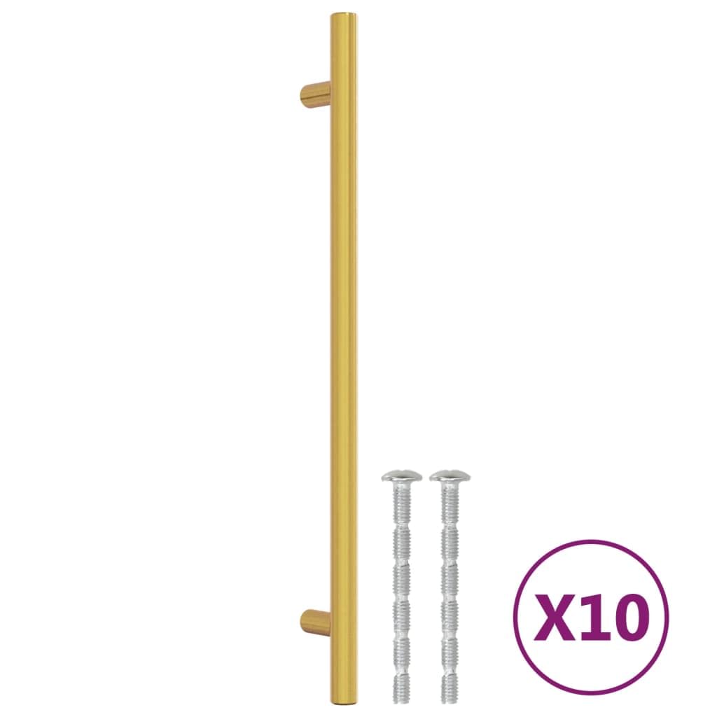 Möbelgriffe 10 Stk. 224 mm T-Form Edelstahl Gold Schrankgriffe