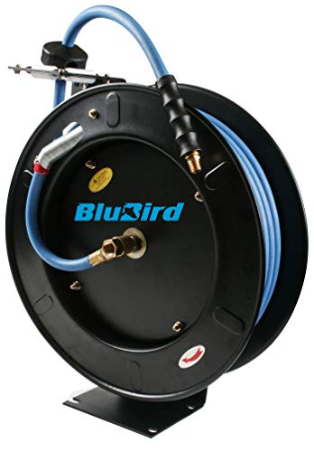 BluBird 20ga. Retractable Air Hose Reel - Next-Gen Rubber Hose (1 2  x 50 ) - BBR1250