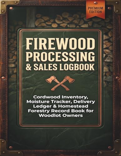 Firewood Processing & Sales Logbook: Comprehensive Cordwood Inventory, Moisture Content Tracker, Delivery Sales Ledger, Fuel Mileage & Equipment ... Small Farms, and Off-Grid Homesteaders