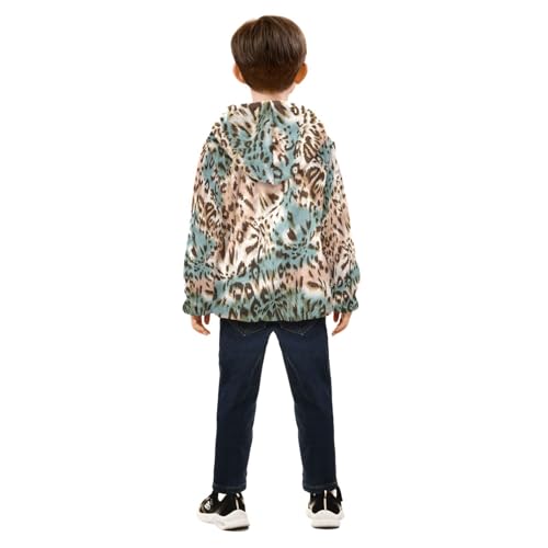 Leopard Retro Animal Print Toddler Jackets for Boys Winter Outerwear Kids 3T-10T4